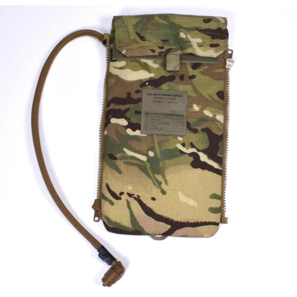 British Army Mtp Camo Side Pack 3l 3 Liter Hydration Pouch Zip Bladder Green View 5